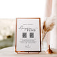 Honeymoon Fund Printable Template . Simple Modern Minimalist Wedding QR Code Gift Sign . Editable Instant Download Templett SM-T