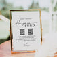 Honeymoon Fund Printable Template . Simple Modern Minimalist Wedding QR Code Gift Sign . Editable Instant Download Templett SM-T