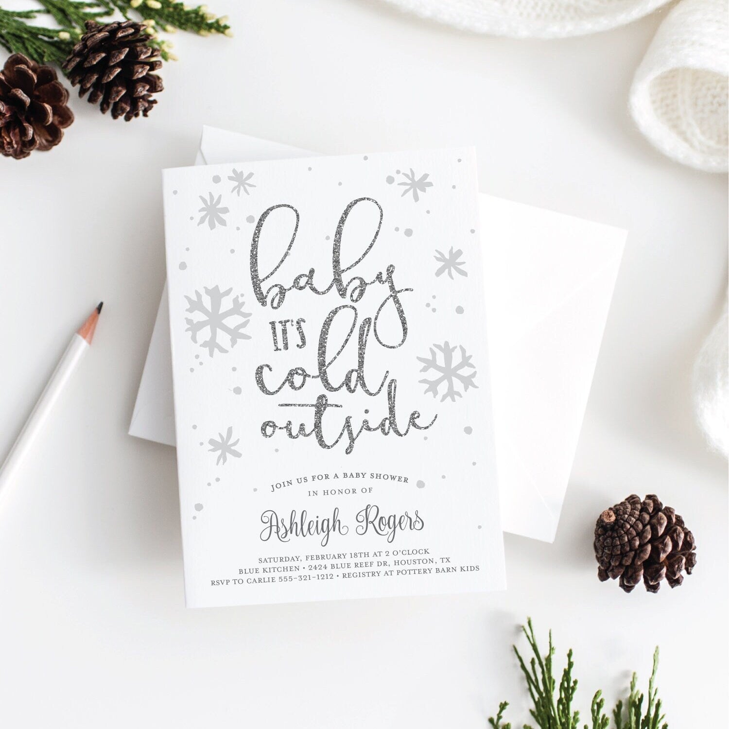 Whats in your Purse Printable Baby Shower Game . Winter Girl Boy Twins . Baby its Cold Outside White and Silver Glitter . Printable Download