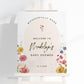 Baby Shower Welcome Sign Template . Wildflowers Girl Baby Shower . PRINTABLE Editable Poster . Instant Download Templett