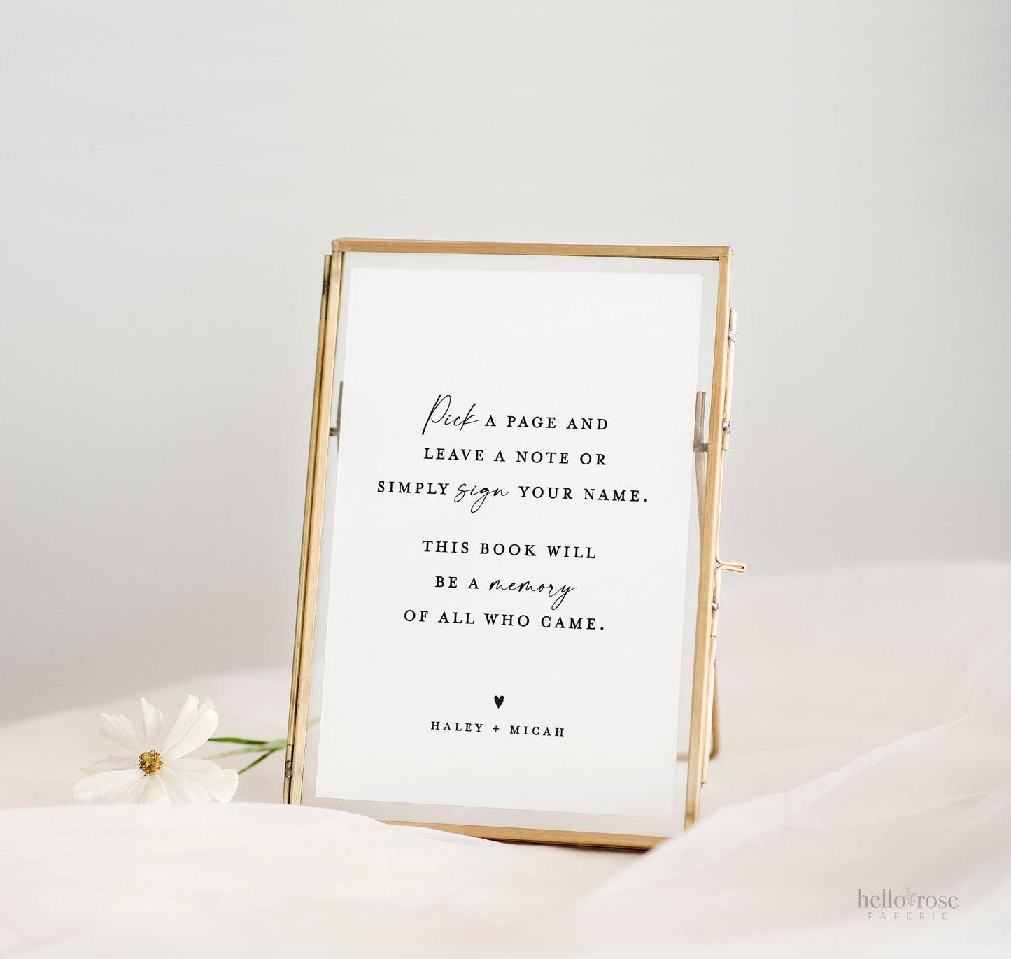 Pick a Page Leave a Note Memory Guestbook Sign Printable Template . Minimalist Wedding Baby Bridal Shower . Instant Download Templett SM-T