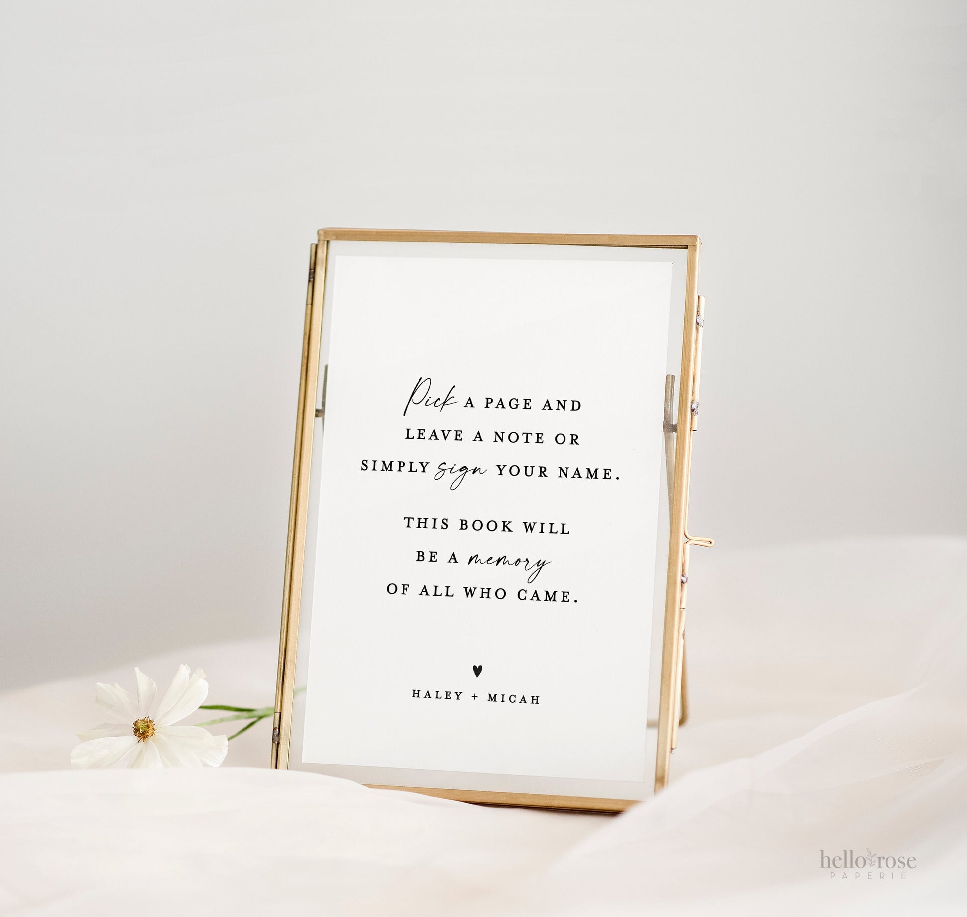 Pick a Page Leave a Note Memory Guestbook Sign Printable Template . Minimalist Wedding Baby Bridal Shower . Instant Download Templett SM-T