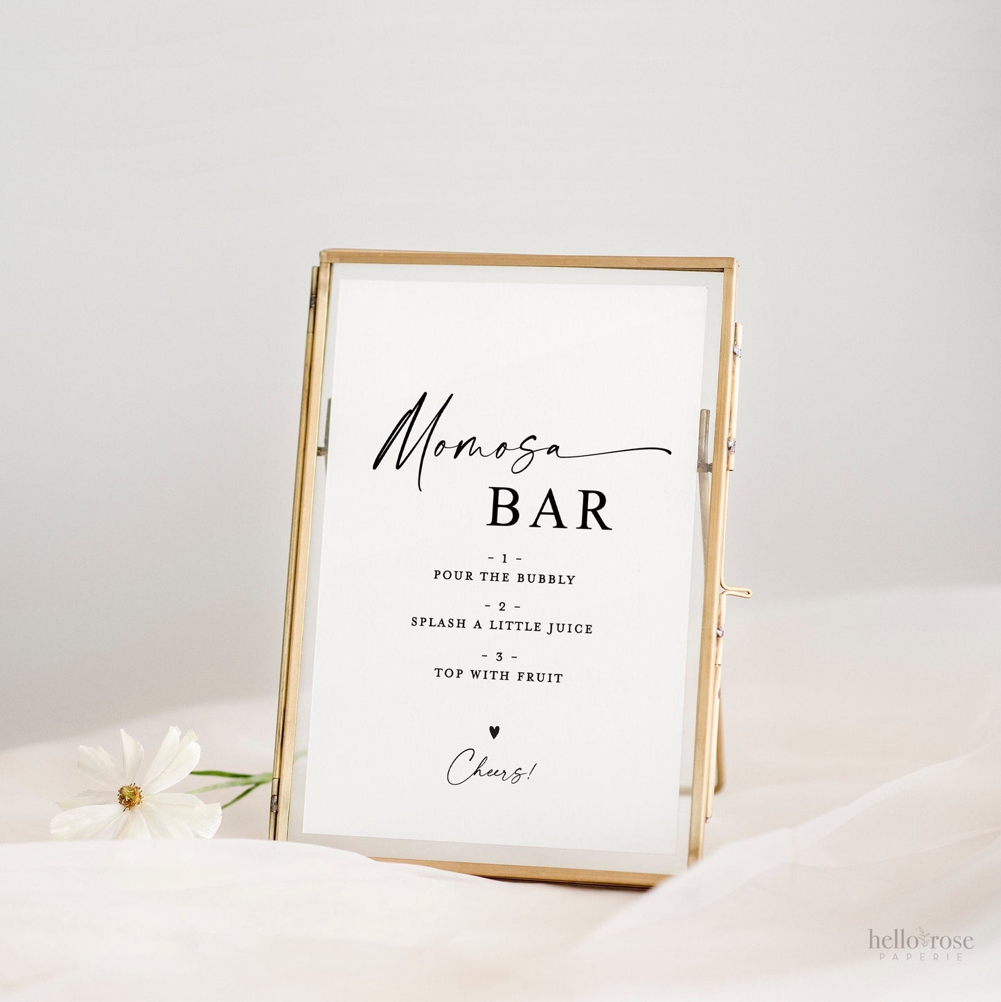 MOMosa Bar Sign . Minimalist Baby Shower Mimosa Bar Sign . Editable Template . Instant Download Templett SM-T