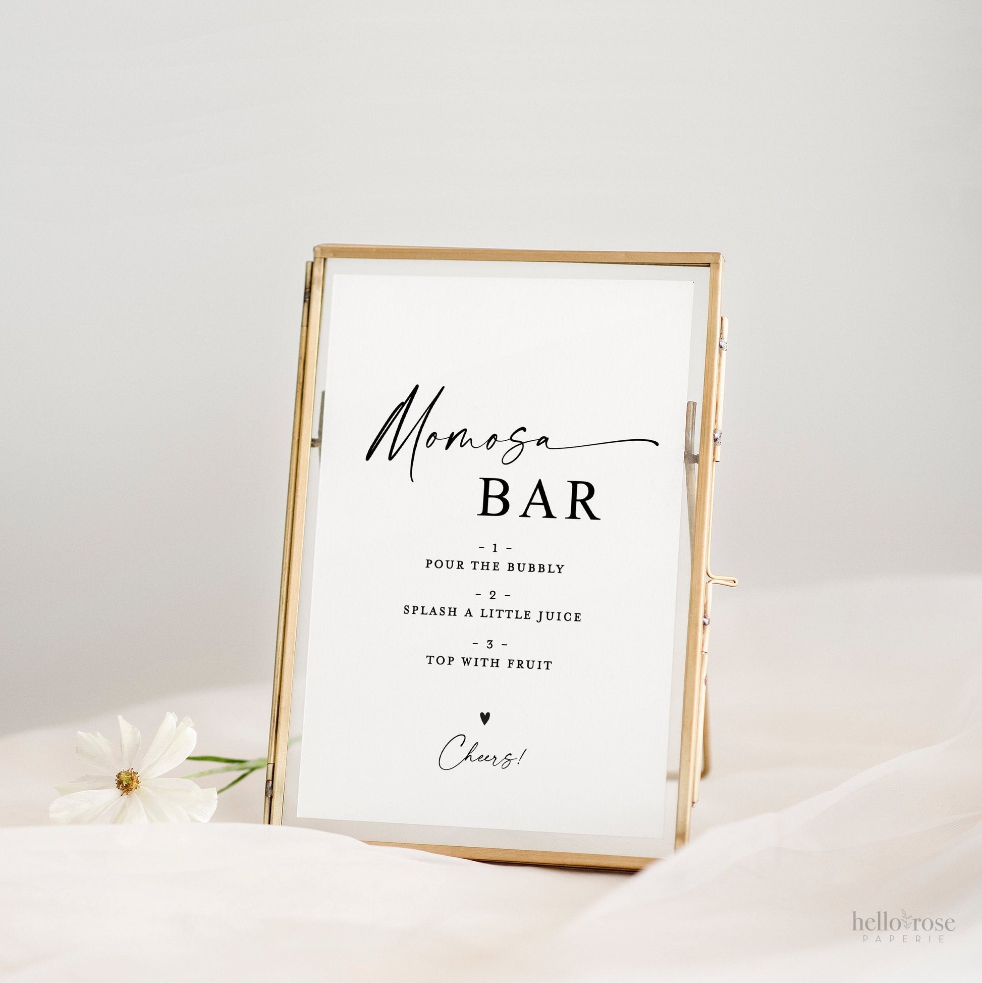 MOMosa Bar Sign . Minimalist Baby Shower Mimosa Bar Sign . Editable Template . Instant Download Templett SM-T