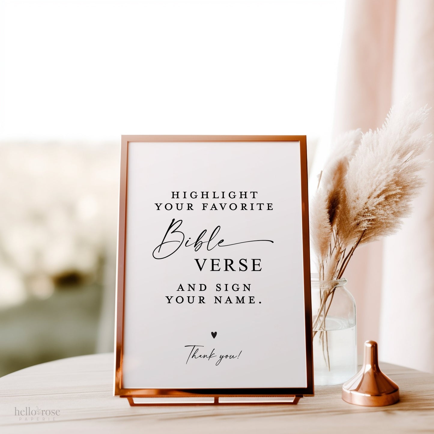 Highlight Your Favorite Bible Verse Guestbook Sign Printable Template . Minimalist Wedding Baby Bridal Shower Instant Download Templett SM-T
