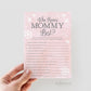 Who Knows Mommy Best . Winter Girl Baby Shower Game . Baby its Cold Outside . Pink and Silver Glitter . Printable Download