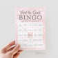 Find the Guest Bingo . Icebreaker Baby Shower Game Girl . Pink Silver . Winter Wonderland Baby its Cold Outside Snowflake . Instant Download