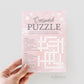 Baby Shower Crossword Puzzle Game . Baby It's Cold Outside Girl . Winter Snowflakes . Pink and Silver . Printable Instant Download