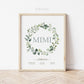 Mimi Established Printable Christmas Gift for Mimi Gigi Mom Mother Grandma Grandmother . Greenery . PRINTABLE Editable Template Templett