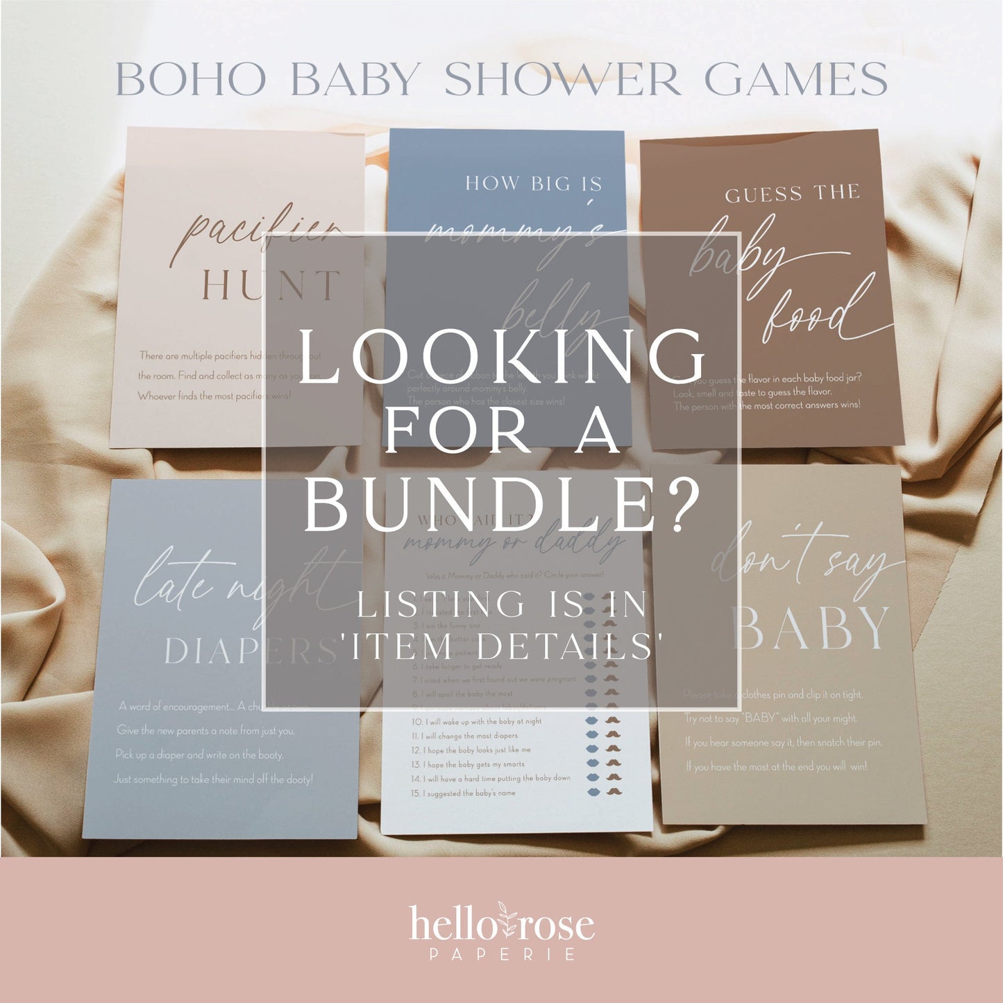 Find the Guest Boho Baby Shower Printable Game . Blue Boy Minimalist . Editable Template . Instant Download Templett