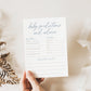 Baby Predictions and Advice Boho Baby Shower Printable Game . Boy Blue Minimalist . Editable Template . Instant Download Templett