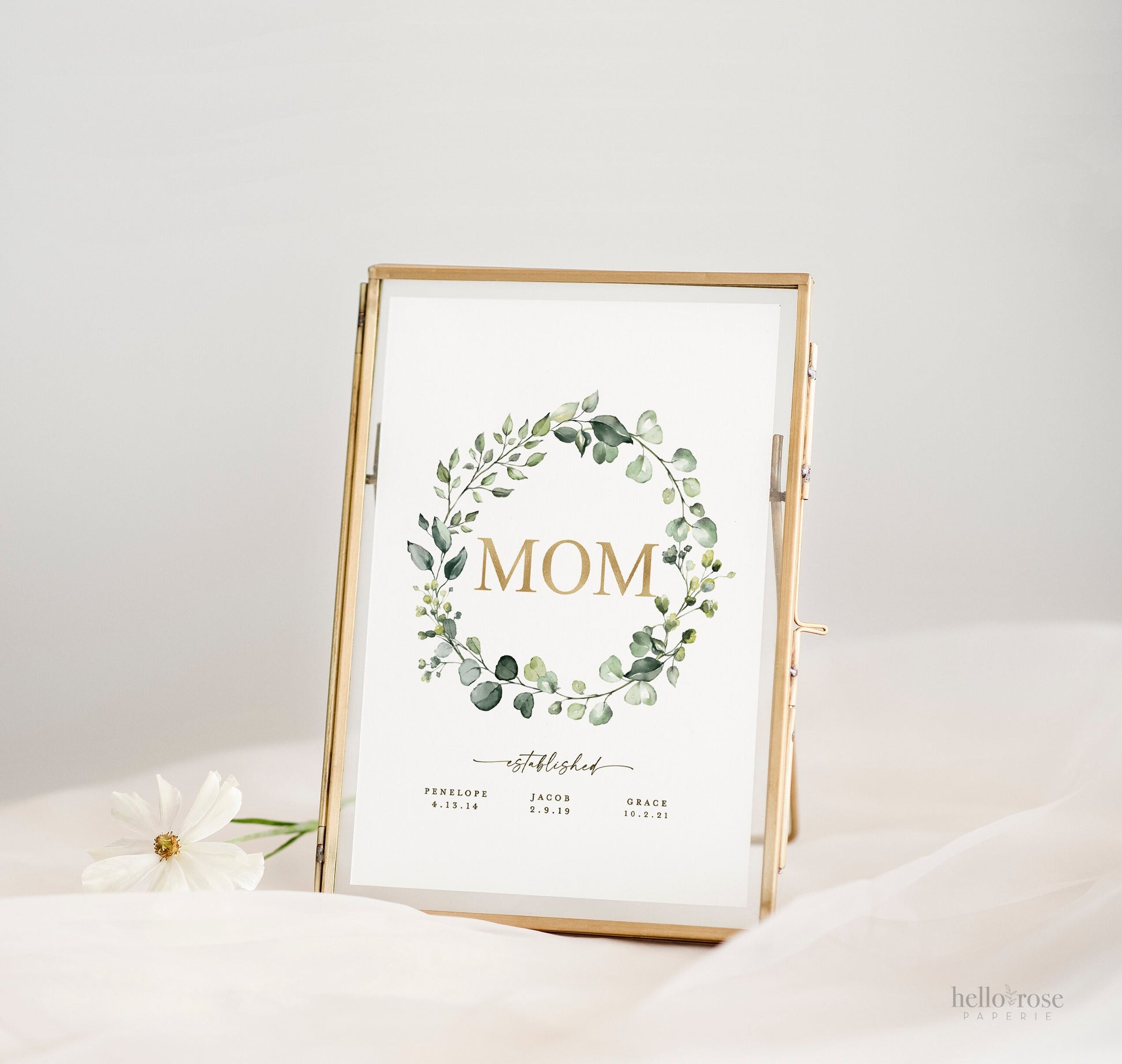 Mom Established Printable Christmas Gift . Gift Idea for Mom Mother Wife . Gift From Kids Husband . PRINTABLE Editable Template Templett