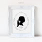 Silhouette Portrait Printable . Personalized with Child's Silhouette from a Photo . Greenery . Gift for Her Mom . Digital Download Printable