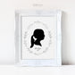Silhouette Portrait Printable . Personalized with Child's Silhouette from a Photo . Greenery . Gift for Her Mom . Digital Download Printable