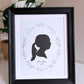 Silhouette Portrait Printable . Personalized with Child's Silhouette from a Photo . Greenery . Gift for Her Mom . Digital Download Printable