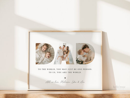 Fathers Day Dad Photo Gift for Daddy . Personalized Printable Gift from Kids . Gift Idea for Dad from Children Wife . DIGITAL DOWNLOAD