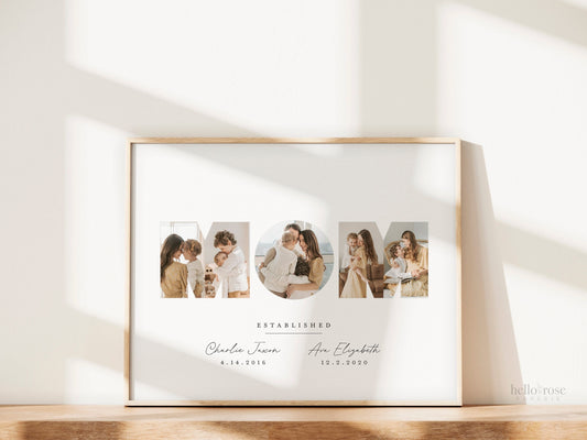 Mom Photo Printable Christmas Gift . Personalized Established Family Photo Gift from Kids Husband . PRINTABLE DIGITAL DOWNLOAD