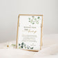 A Message From the Bump PRINTABLE Personalized . Baby Shower Bump Sign . Message From Baby . Greenery and Gold . DIGITAL DOWNLOAD G2