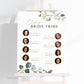Bride Tribe Personalized Printable Sign . Meet the Maids . Bridesmaids Maid and Matron of Honor . Greenery and Gold . Digital Download