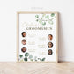 Meet the Groomsmen Printable Sign . Meet the Men Wedding Party Poster . Greenery and Gold . Wedding Reception Decor . Digital Download