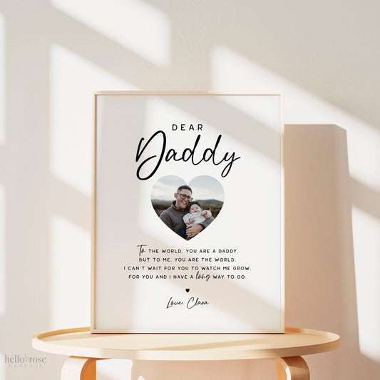 Father's Day Gift for Dad . Dear Daddy from Baby Kids Son Daughter Wife . PRINTABLE Personalized Photo Gift Minimalist . DIGITAL DOWNLOAD