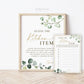 Guess the Kitchen Item Personalized Game Sign + Cards PRINTABLE . Greenery + Gold . Bridal Shower Bachelorette Party . Digital Download G2