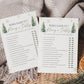 Who Said it Mommy or Daddy Winter Snowflakes with Trees Baby Shower Printable Game . Editable Template . Instant Download Templett