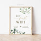 Wifi Password Sign Printable . But First Wifi Personalized . Airbnb Password Network Guest Internet . Greenery & Gold . Digital Download G2