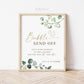 Personalized Bubble Send Off Wedding Sign Printable . Wedding Bubbles Favors . Greenery and Gold . Printable Poster . PDF Download G2