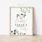 Personalized POP the Bubbly She's Getting a Hubby Printable Sign . Greenery and Gold . Engagement Bridal Shower Bachelorette Hens Party . G2
