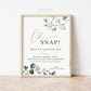 Oh Snap Personalized Capture the Love Hashtag Printable Sign . Wedding Bridal Shower . Greenery + Gold . Poster . Digital Download G2