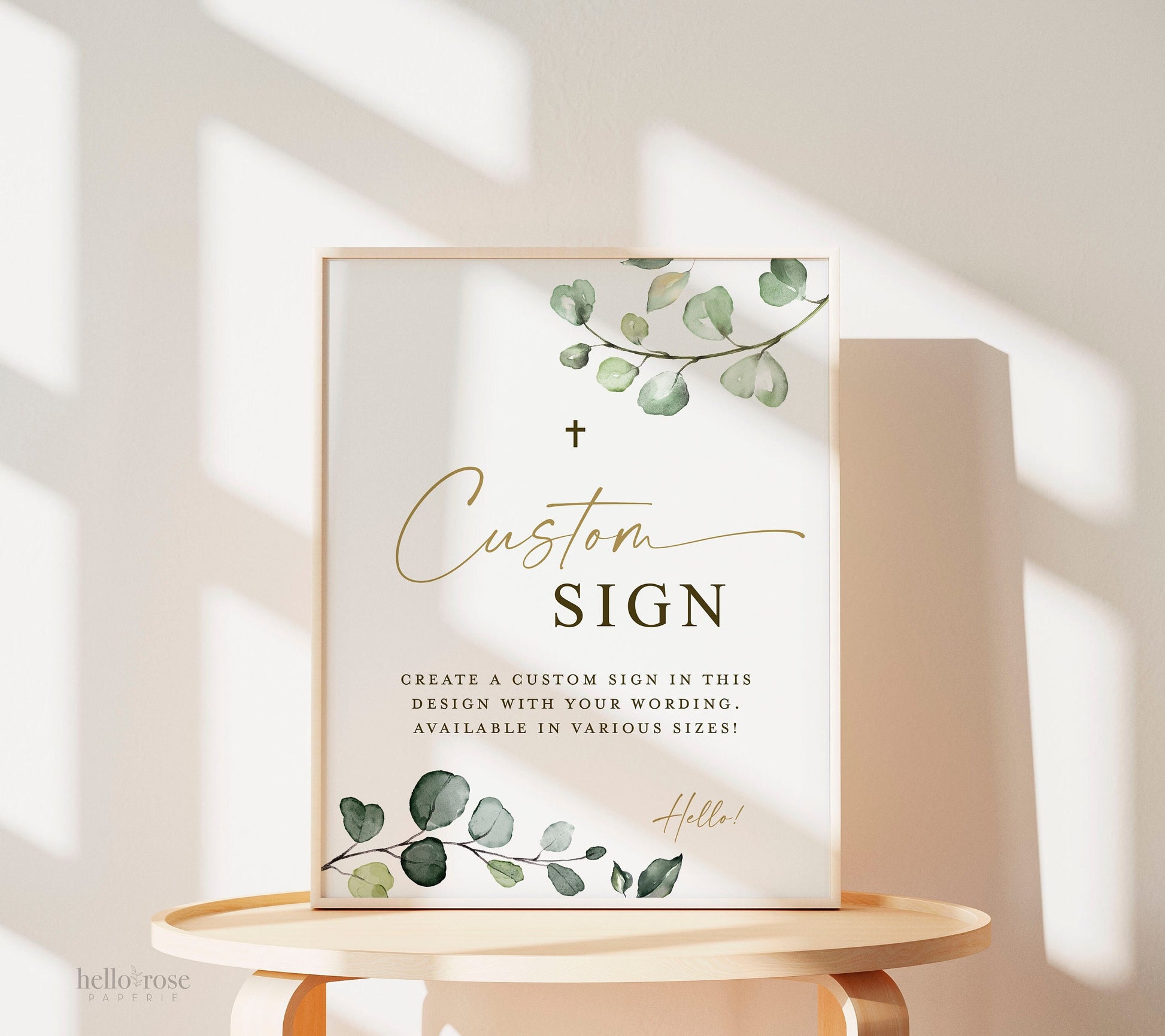 Custom Sign Baptism, Christening, Baby Dedication, Verse, Home Wall Art, Church Event, Wedding, Greenery + Gold . Printable Download G2