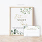 Date Night Ideas Cards and Sign Printable . Date Box or Jar . Greenery + Gold . Bridal Shower Bachelorette Hens Party . Instant Download G2