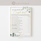 Do You Know the Couple Best Bridal Shower Bachelorette Game . Greenery + Gold . PRINTABLE Editable Template Instant Download Templett G2-T