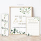 How Old Was the Bride to Be Game Age Guess Cards + Sign Printable . Greenery + Gold . Bridal Shower Bachelorette Party . Instant Download G2