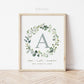 Personalized Family Name Printable Christmas Gift Sign . Last Name Monogram Established Date . Wedding Anniversary Gift . Download
