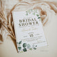 Bridal Shower Printable Invitation . Greenery and Gold . Rustic Boho Eucalyptus . Bachelorette Hens Party . Digital Download PDF . G2
