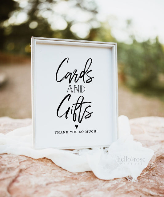 Cards and Gifts Table Sign . Printable Wedding Bridal Baby Shower . Bachelorette Hens Anniversary Birthday Party . Instant Download 8x10