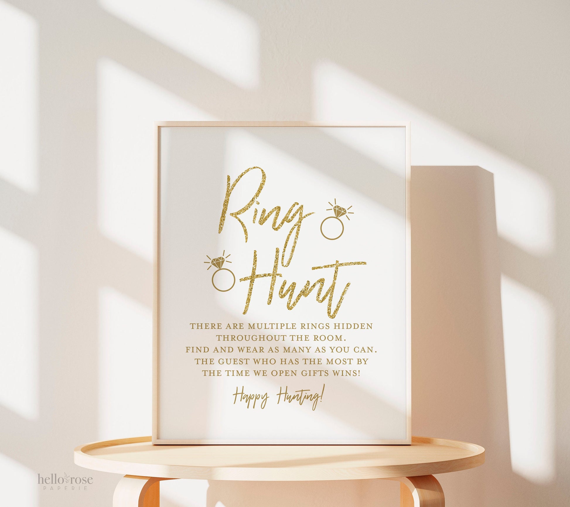 Ring Hunt Game Sign . Bridal Shower Printable . Search for Rings Game . Bachelorette Hens Party . Wedding Shower . Instant Download 8x10