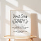 Don't Say Baby Clothespin Baby Shower Game Sign . Boy Girl Neutral . Kraft + Minimalist Black and White . Printable Instant Download . K4
