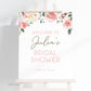 Welcome to the Bridal Shower Personalized Sign Floral . Wedding Shower . Pink White Roses Greenery Eucalyptus . Printable Digital Download