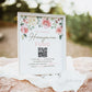 Honeymoon Fund QR Code Wedding Sign . PRINTABLE Venmo Zelle Wedding Honeymoon Cash Gift Sign . Pink Floral . Personalized Digital Download