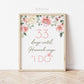 Days Until She Says I Do Personalized Countdown Sign . Bridal Shower Bachelorette Hens Party . Floral Watercolor . Printable Download G2