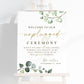 Welcome to Our Unplugged Ceremony . Personalized Wedding Printable Sign . Put Away Phones . Greenery + Gold . Digital Download PDF JPEG . G2