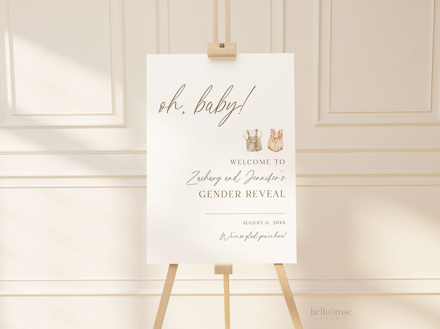 Welcome Sign Oh Baby Gender Reveal, He or She What Will Baby Be, Minimalist Boho Baby Gender Reveal, Gender Neutral, TEMPLETT Download GR2-T