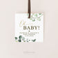 PRINTABLE Oh Baby Personalized Tags Stickers Labels Cupcake Toppers . Greenery and Gold . Baby Shower Favors . Digital Download PDF