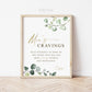 Mommy's Cravings Station Printable Table Sign . Mommy to be Favorite Things . Greenery and Gold . Baby Shower Decor . Printable Download G2