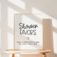 Shower Favors Baby Shower Table Sign . Boy Girl Neutral . Rustic Kraft + Black and White . Printable 8x10 Instant Digital Download . K4