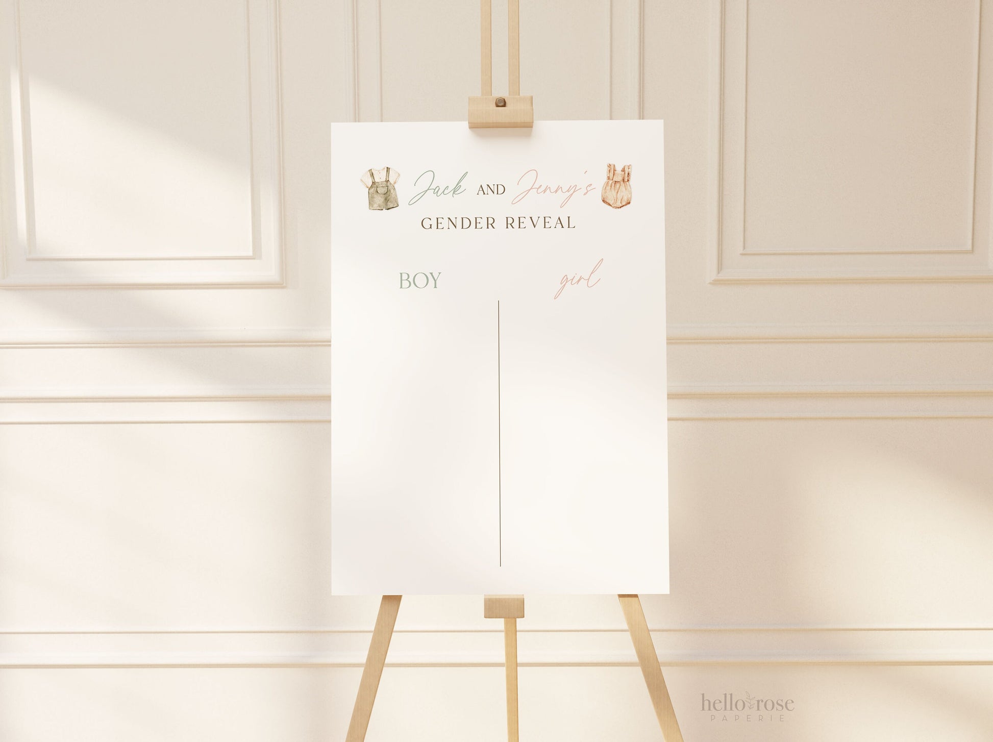 Boy or Girl What Will Baby Be Template, Gender Guess Sign, Boho Personalized Gender Reveal, Gender Neutral Poster, TEMPLETT Download GR2-T