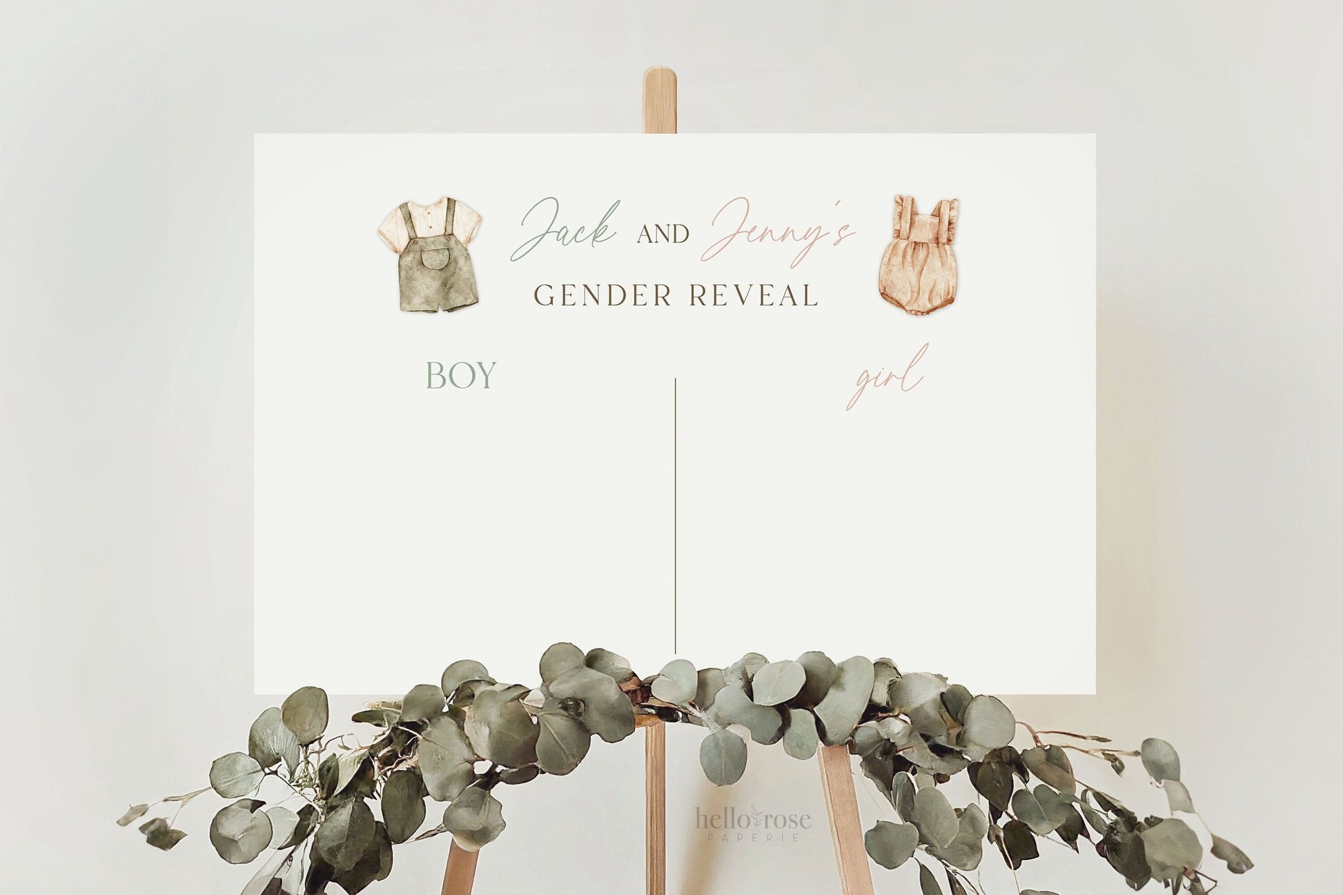 Boy or Girl What Will Baby Be Template, Gender Guess Sign, Boho Personalized Gender Reveal, Gender Neutral Poster, TEMPLETT Download GR2-T